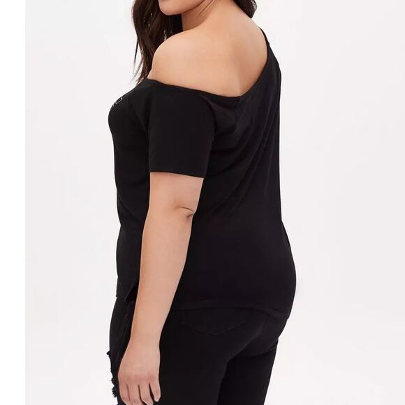 Torrid 0 (0X size 12) Wonder Woman DC Comics Off Shoulder Knit Jersey T Shirt - Picture 2 of 3